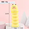 Estojo de lápis retrátil de silicone com tema de desenho animado transfronteiriço, estojo fofo e de grande capacidade com zíper, organizador de material escolar para alunos do ensino fundamental