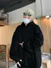 Moletom Masculino Americano High Street Masculino Outono e Inverno Design com Zíper Top com Capuz de Veludo Marca Tendência Jaqueta Oversize