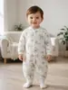 50g roupa de bebê acolchoada, Classe A, macia e sem costura, macacão de bebê unissex, macacão de bebê quente para outono e inverno