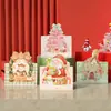 Ilustración Estilo Pintado a Mano Tarjeta de Felicitación Navideña Heterosexual Adornos Decorados con Pegatinas de Santa Claus Muñeco de Nieve