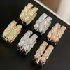 Brincos Acolchoados Estilo Tweed, Luxo Acessível, Brincos Simples e Versáteis, Brincos, Brincos com Micro-Cravação de Diamantes, Brincos Doce e Cool para Mulheres