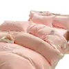 Juego de Cuatro Piezas Bordado de Dibujos Animados en Algodón Lavado Estilo Princesa Juego de Cama de Tres Piezas de Imitación de Algodón Juego de Cuatro Piezas Estilo Princesa