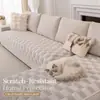 Suministro exclusivo transfronterizo de nuevos cojines de sofá de felpa para otoño e invierno, fundas de sofá engrosadas, cálidas, antideslizantes, resistentes a los arañazos de gatos, disponibles para venta al por mayor