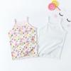 Nuevo Algodón para Niñas Lindo Sling Bebé Niña Encaje Delgado Combinable Moda Infantil Malla Estampada Camiseta Básica