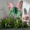 Decoración de ventana de exhibición de flores artificiales de mariposa gigante, soporte de mariposa floral, flor decorativa para accesorios de fotos y exhibición