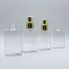 A Fábrica Produz Frascos Quadrados Planos de 100ml e 150ml com Borrifador de Boca 24 para Perfume, Álcool e Hidratação, e Frascos Plásticos Feitos de Petg