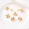 Cor de ouro 14K grade de janela retangular oca que preserva a cor pulseira com fecho de fileira dupla colar acessórios de conexão DIY feitos à mão atacado