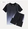 Conjunto Deportivo Transfronterizo para Hombre, Pantalón Corto de Manga Corta de Seda Helada para Correr, Ropa de Verano de Secado Rápido, Ropa de Baloncesto, Conjunto Deportivo de Bádminton para Hombre