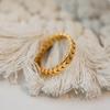 Vintage Folhas de Titânio Banhado a Aço 18K Anel de Ouro Mulheres Sem Cor de Alto Nível Estilo Legal Orelha de Trigo Personalizado Luz Jóias de Luxo