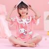 Pijamas infantis verão manga curta fino respirável grande crianças meninas desenho animado princesa estilo meninas roupas de casa terno roupa exterior