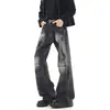 2026 nuevos jeans acampanados lavados de moda estilo americano, unisex, retro, corte holgado, modernos, pantalones de largo hasta el suelo