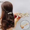 2024 Grampo de Cabelo de Liga com Strass Franja Lateral Presilha de Mola Estilo Coreano Clipe Superior Feminino Acessório de Cabelo Laço Fresco e Doce