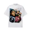 Camiseta de Manga Corta de Algodón Puro para Hombre con Estampado Retro Callejero Transpirable de Alta Precisión Cubito de Hielo Verano Top
