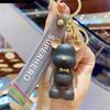 Llavero Creativo de Oso con Pajarita de Cristal Exquisito Pareja Oso Violento Llavero de Llave de Coche Colgante Oso de Cristal Regalo Joyería