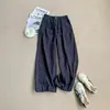 Calça de trabalho funcional, estilo fino, com design de cordão bidirecional, calça de proteção solar, calça de perna larga versátil e que afina, estilo coreano, para o outono
