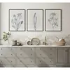 Pintura Decorativa para Dormitorio con Arte Floral Simple Francés, Pintura de Cabecera Estilo Antiguo, Pintura de Pared Combinada con Arte Estilo Madera, Pintura Colgante