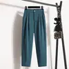 Calça de Terno Feminina Plus Size para Primavera e Outono, Cintura Alta, Perna Reta, Corte Slim, Valoriza Curvas, Calça Casual Estilo Cigarette