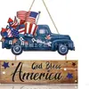 Amazon Dia da Independência Placa de Madeira Pendurada Decoração Bandeira Americana Estrela Guirlanda de Festa Decorações Decoração de Varanda Externa