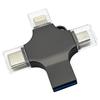 Memoria USB Multifuncional Cuatro en Uno 256g Memoria USB para Teléfono Móvil Gran Capacidad Metal USB Flash Drive OTG
