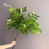 Planta artificial verde de folha de faia, decoração de fundo de arranjo floral de casamento estilo floresta branco e verde, paisagismo suspenso de canto para plantas aéreas