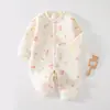Categoria a Roupa de Bebê Macacão Quente de Três Camadas de Seda Pura Algodão Sem Costura para Bebês Meninos e Meninas Roupas de Engatinhar Primavera, Outono e Inverno