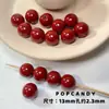 Color Rico Perlas Redondas con Cuentas Amarillo Ciervo Rojo Baya DIY Hecho a Mano Accesorios de Cuentas Sueltas Agujero Recto Pulsera Oscura de Otoño e Invierno