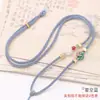 Lanyard de Flor Mandala Tejido a Mano Jade Ágata Cristal Colgante Cuerda de Collar Ajustable Jade Pei Lanyard Dorado