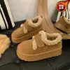 Zapatos Birkenstock Forrados de Lana para Mujer, Versátiles Mocasines de Lana de Cordero Nuevos Invierno 2026, Botas de Nieve Cálidas con Suela Gruesa que Aumentan la Altura para Mujer
