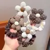 Goma para el pelo con lazo de tela para niñas, Banda elástica vintage de lunares y flores, Alta elasticidad, Suave con el cabello, Accesorio diario para el cabello de bebé