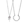 Fábrica transfronteriza venta al por mayor espinas rosa collar amantes hombres y mujeres un par de cadena de clavícula moderna colgante de flor de diamante rosa