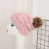 Chapéu de tricô com ponto de bolinha inverno quente bola de lã boné de lã boné monocromático atacado chapéu de curling ao ar livre