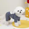 Ropa para Perro Pequeño Mascota Bichón Perro Teddy Camiseta Base Delgada Algodón Puro Pijama 25 Rayas Cuatro Patas Patchwork Oso