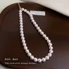 Collar de Perlas Rosas Púrpuras Perla Manta para Mujer Cadena de Clavícula Francesa Suave Elegante Nicho Lujo Accesible Gama Alta