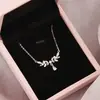 Colar de Espiga de Trigo em Prata de Lei 925 para Mulheres, Luxo Leve Nicho Alto Padrão Requintado Estilo Louro Design Versátil Corrente da Clavícula