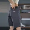 Pantalones Cortos Finos de Seda de Hielo para Hombre Verano 2025 Estilo Nuevo Sueltos Rectos de Secado Rápido de Longitud Media para Hombres de Mediana Edad