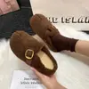 Zapatos Birkenstock de Felpa con Suela Gruesa de Punta Cerrada Medias Pantuflas Peludas Estilo Nuevo para Mujer para Uso en Exteriores Otoño/Invierno Pantuflas de Algodón con Punta Dividida