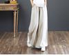 Pantalones de Mujer Artísticos de Algodón y Lino Multicolor de Dieciséis Colores Estilo Coreano de Primavera y Verano Pantalones Anchos Holgados de Talla Grande Pantalones Rectos de Cintura Alta hasta el Suelo