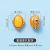 Colgante de ámbar incrustado con oro real de 24K bañado en cobre flor de loto barril para atraer la riqueza cuentas accesorios de joyería DIY hechos a mano accesorios para pulseras