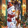 Cortina de puerta de Navidad, tela de fondo de puerta de poliéster, decoración de puerta para fiestas festivas, venta al por mayor transfronteriza, admite diseños personalizados basados en imágenes proporcionadas