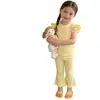Doce Roupa Casual de Verão Estilo Coreano para Bebês Meninas, Blusa de Manga Curta com Manga Flare e Calça Flare, Venda por Atacado Disponível