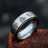 Guerreiro de Aço anel masculino simples retrô de aço inoxidável atacado personalidade europeia e americana triângulo anel de pulseira de titânio