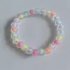 Pulseira de Pedra Olho de Gato 8mm com Design Degradê Bicolor Gelo-Transparente, Pulseira de Pedra Shoushan com Contas de Vidro, Joia Macia Que Envolve o Dedo