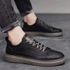 Zapatos de Primavera para Hombre 2024 Nuevos Zapatos Casuales Deportivos para Hombre Británicos de Cuero Negro Trabajo Combinable Vestir Negocios Zapatos de Moda