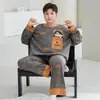 Pijama infantil plus size, roupão de manga longa de algodão puro oversized, conjunto de pijama para meninos, outono, desenho animado, solto, casual, estilo estudante