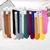 5 Pares/10 Pares Atacado Meias de Gelo Coreanas Verão Finas Estilo Japonês Cor Sólida Borda Enrolada Veludo Meias Largas Meias Femininas Atacado