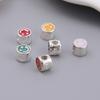 Al por mayor S925 plata de ley color gota pegamento cara sonriente cuentas lindas coreanas ins pegamento crema accesorios para pulsera DIY