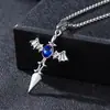 Collar para Hombre Dragón de Llama Dominante Colgante Personalizado Estrella de Seis Puntas de Moda Colgante de Cruz Retro Accesorios Estilo Coreano para Mujer