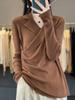Suéter Feminino Elegante de Lã Penteada Cor Sólida com Gola Cruzada, Design Slim Fit Emagrecedor, para o Trabalho, Primavera e Verão, Novo