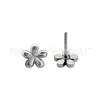 Hélice de Titânio F136 Folha de Margarida Rosca Interna Stud de Osso da Orelha Titânio G23 Joia de Piercing Brinco Acessório de Orelha Stud de Orelha