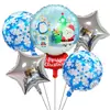 Novo Conjunto de Balões de Natal Tema de Natal Desenho Animado Papai Noel Floco de Neve Decoração de Festa Balão de Filme de Alumínio